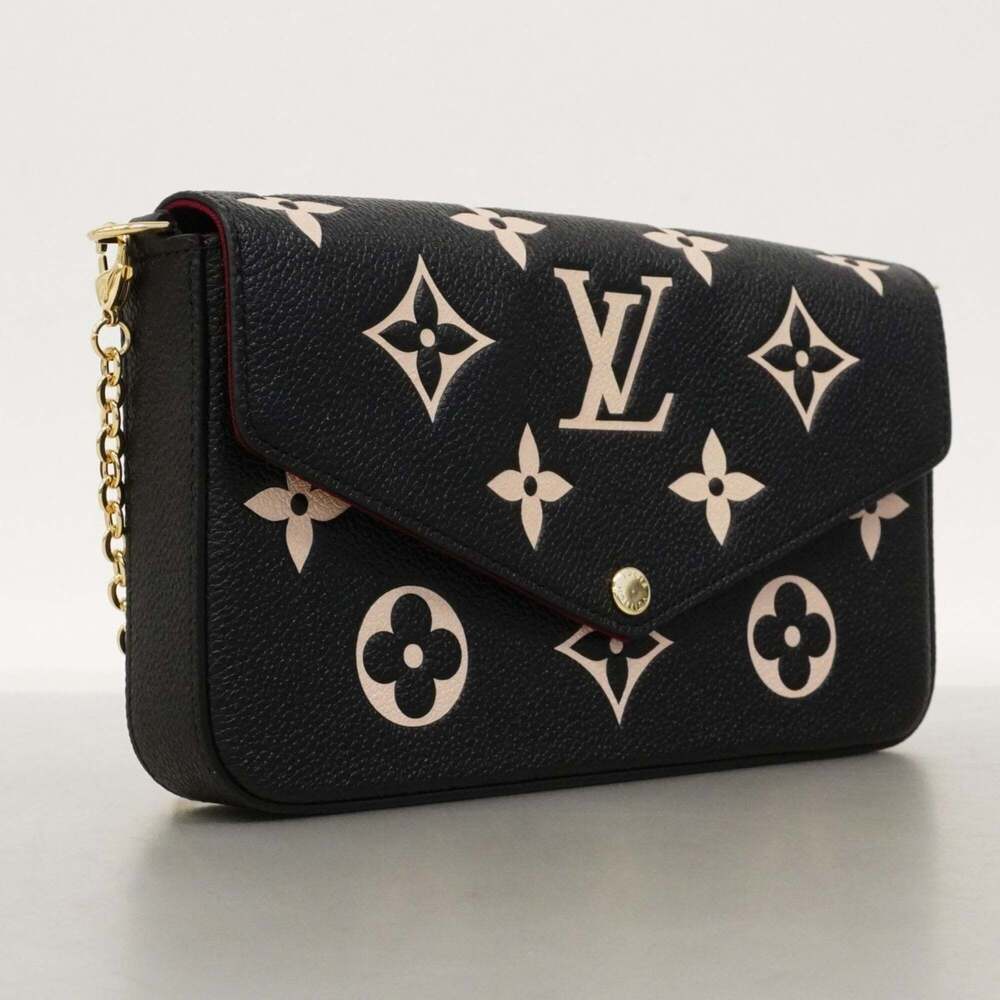 Louis Vuitton Monogram Empreinte Bicolor Pochette Felicie M80482 Black Beige ... - Picture 2 of 7
